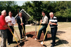Groundbreaking near Gatewood Pavillion at Duck Creek Greenbelt late 1990's