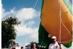 Star Spangled Fourth 1999 - Leading a giant dinosaur balloon in the parade.