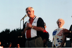Star Spangled Fourth 1999 - Bob Duckworth speaking and Betty Spence (wife of Mayor)