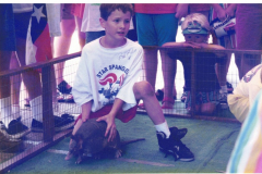Star Spangled Fourth 1995 - Young boy with armadillo in armadillo race