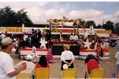 Star Spangled Fourth 1997 - Parade float titled "Celebrating Culture" with Mariachi and African music bands.