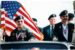 Star Spangled Fourth 1998 -- Veterans with American flags, Purple Hearts and other medals