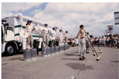 Star Spangled Fourth 1998 -  Performers dancing with brooms, garbage cans