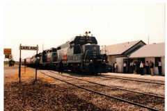 Star Spangled Fourth 1996 Locomotive decorated with Texas flag