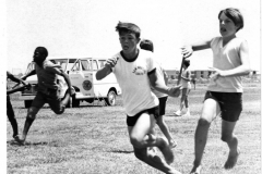 Sam Houston School Colts in children's relay race at track meet in 1970