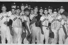 Garland High School baseball players with trophy circa 1970