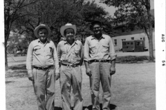 Three Men at Central Park - Community Center building in background August 1956