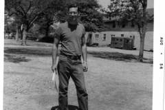 Man at Central Park - Community Center building in background August 1956
