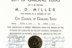 City certificate presented to W.H.Locke in 1960