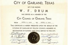 City certificate presented to W.H.Locke in 1960