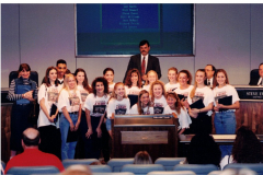 North Garland High School cheerleaders at the City Council, early 1990's