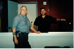 Plaza Theatre Ribbon Cutting September 2001 - Sound Booth of Theatre