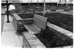 Downtown Square looking North - Park bench - North side of the Square