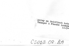 Alley on Goldfinch between Tanager & Phoebe looking north 11/5/1964