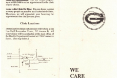 Booklet - Garland Health Department "We Care About Your Health" with Garland city logo