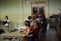 Holford Park children playing games including dominoes June 1976