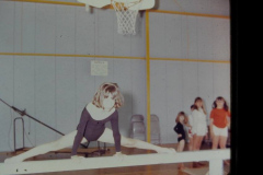 Tumbling class and gymnastics at Holford Park -  Girl doing splits 1970