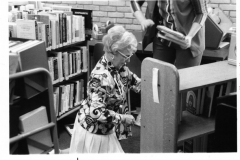 Elizabeth Crabb inside Library in the 1970's