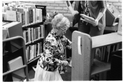 Elizabeth Crabb inside Library in the 1970's