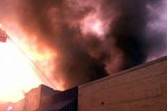 Fire at the Sew What Embroidery store in the downtown Garland Square Originally Cannon Dry Goods. August 12, 2003