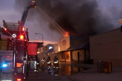 Fire at the Sew What Embroidery store in the downtown Garland Square Originally Cannon Dry Goods. August 12, 2003 Plaza Theatre, Books n' Stuff, Jones Hardware, State Street