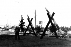 "Merkel's Marker" sculpture in front of the Performing Arts Center