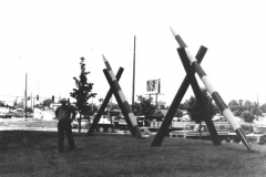 "Merkel's Marker" sculpture in front of the Performing Arts Center