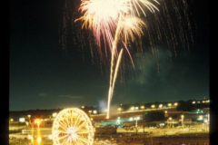 Slide showing fireworks during the Star Spangled Fourth celebration hosted by the City of Garland in downtown.