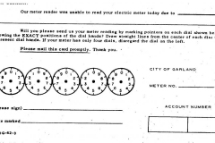 Garland Power and Light meter reading postcard.