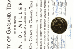 City certificate presented to W.H.Locke in 1960