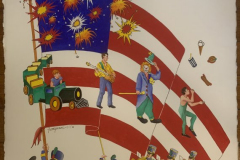 Handpainted Star Spangled 4th poster