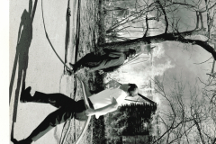 House fire with fire fighters in March 1967