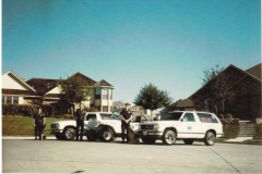 Garland Police officers and K-9 Officers. Officers left to right:  David Swavey, Billy Canster, Andy Bell