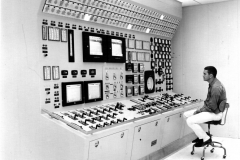Olinger Power Plant, Boiler Control unit, Don Smedley seated.