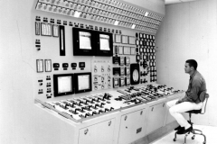 Olinger Power Plant, Boiler Control unit, Don Smedley seated.