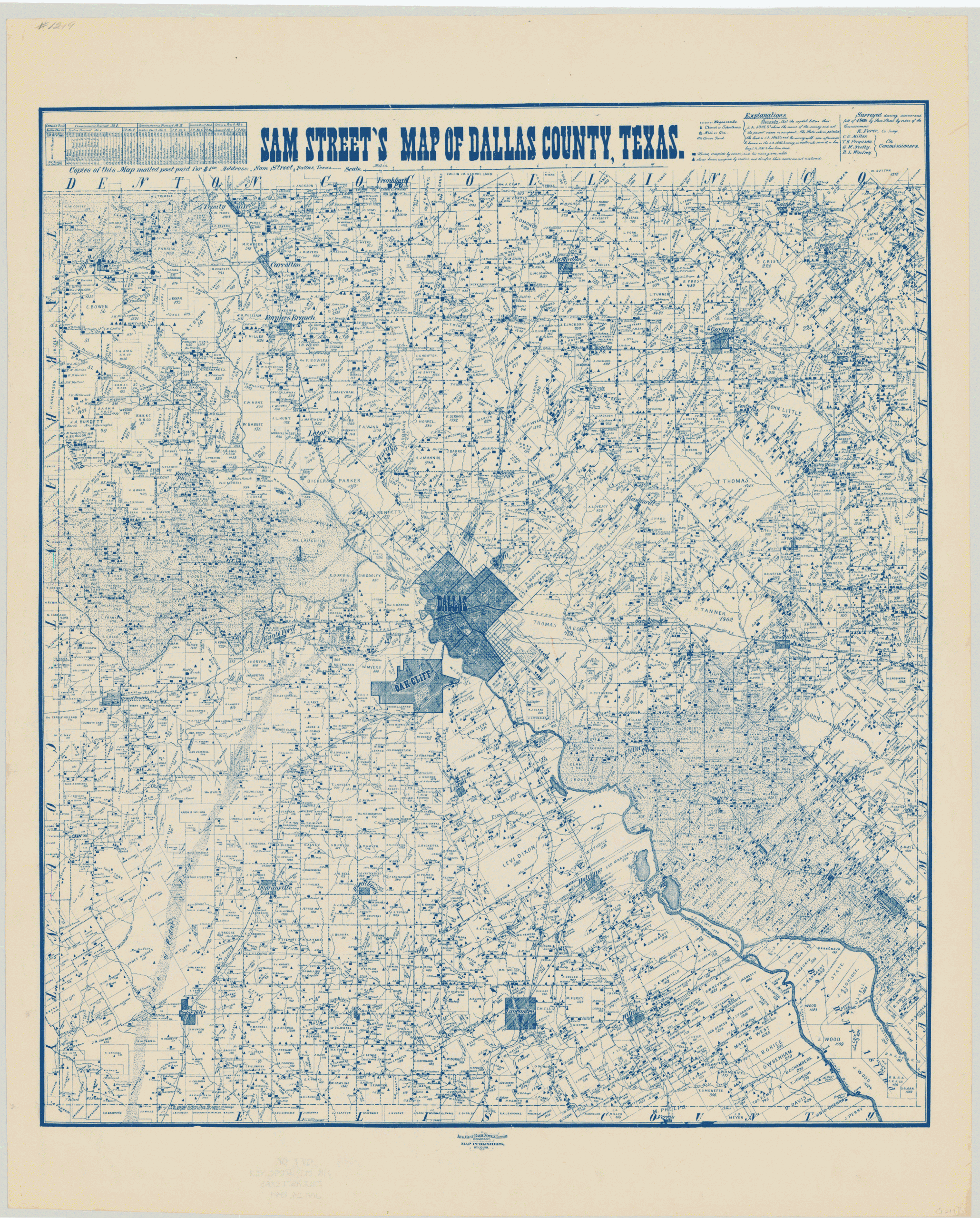 Sam Street's Map of Dallas County